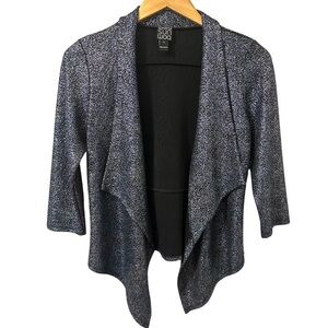 Clara Sun Woo Cardigan Size Small Sparkle Draped Metallic 3/4 Sleeve Stretch